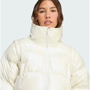 NEW ADIDAS Essentials Glossy Cropped Puffer JX2990 W XL Jacket / Vest White